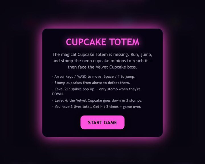Cupcake Totem start screen